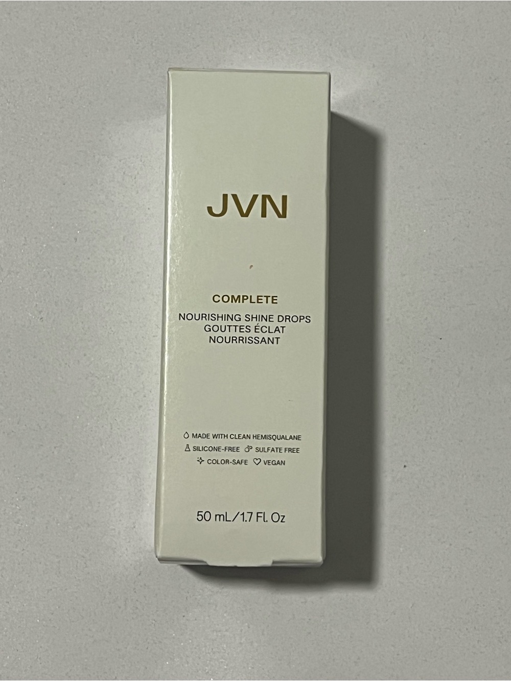 NWT JVN Complete Nourishing Shine Drops - White & Gold Box 50 mL/1.5 FL Oz.